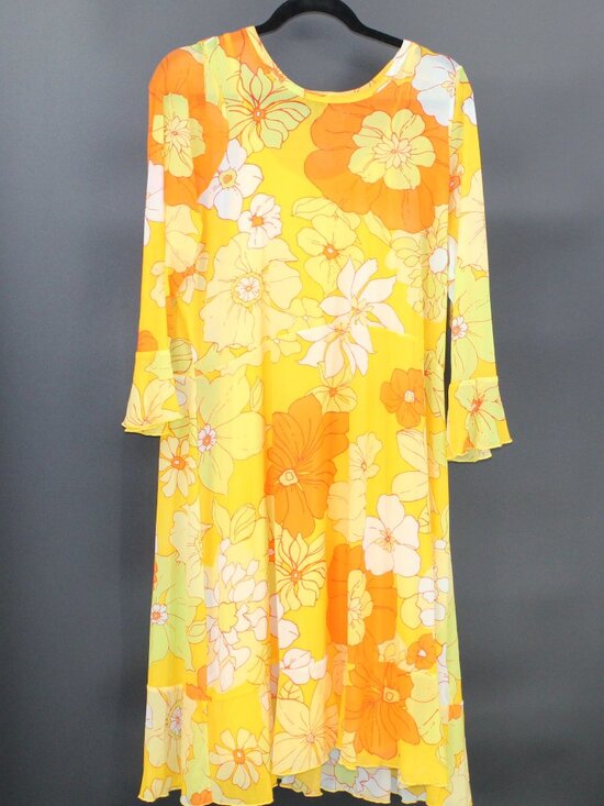 Modcloth Dresses & Skirts - MODCLOTH Tropicana Isle Mesh Midi Dress Sz1X Retro 60s 70s Floral